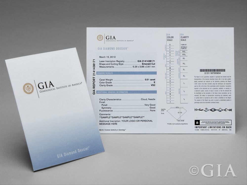 GIA Grading Report (鑑定書）