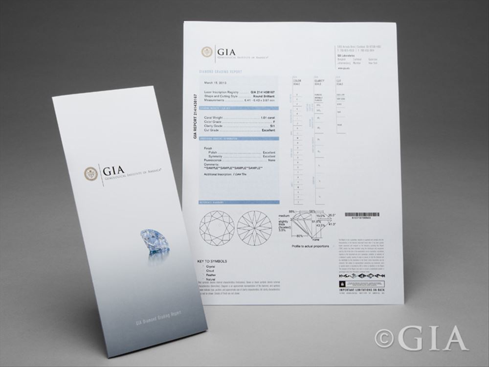 GIA Grading Report (鑑定書）