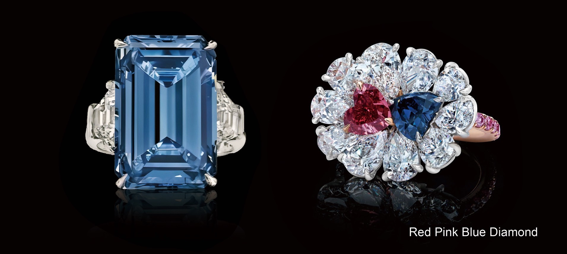 red diamond、blue diamond, カラーダイヤモンド